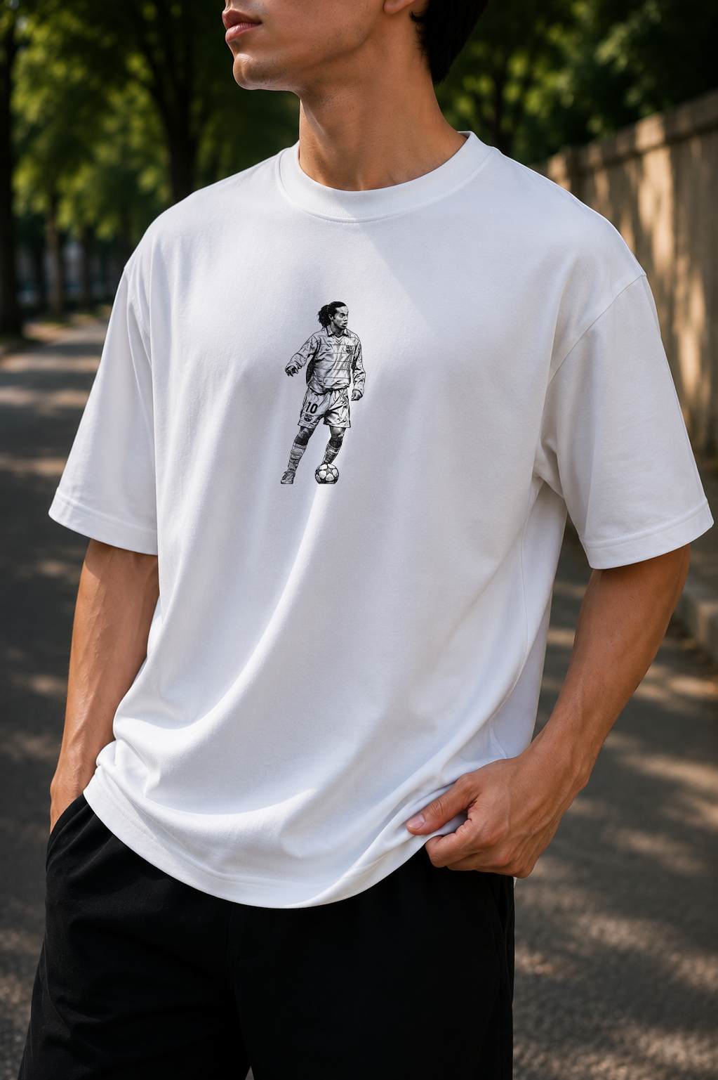Ronaldinho Classic Sketch | Oversized T-Shirt