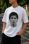 Young Messi Signature Portrait | Oversized T-Shirt